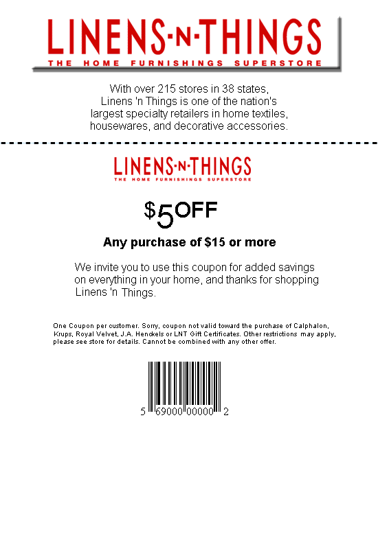 Linens N Things Printable